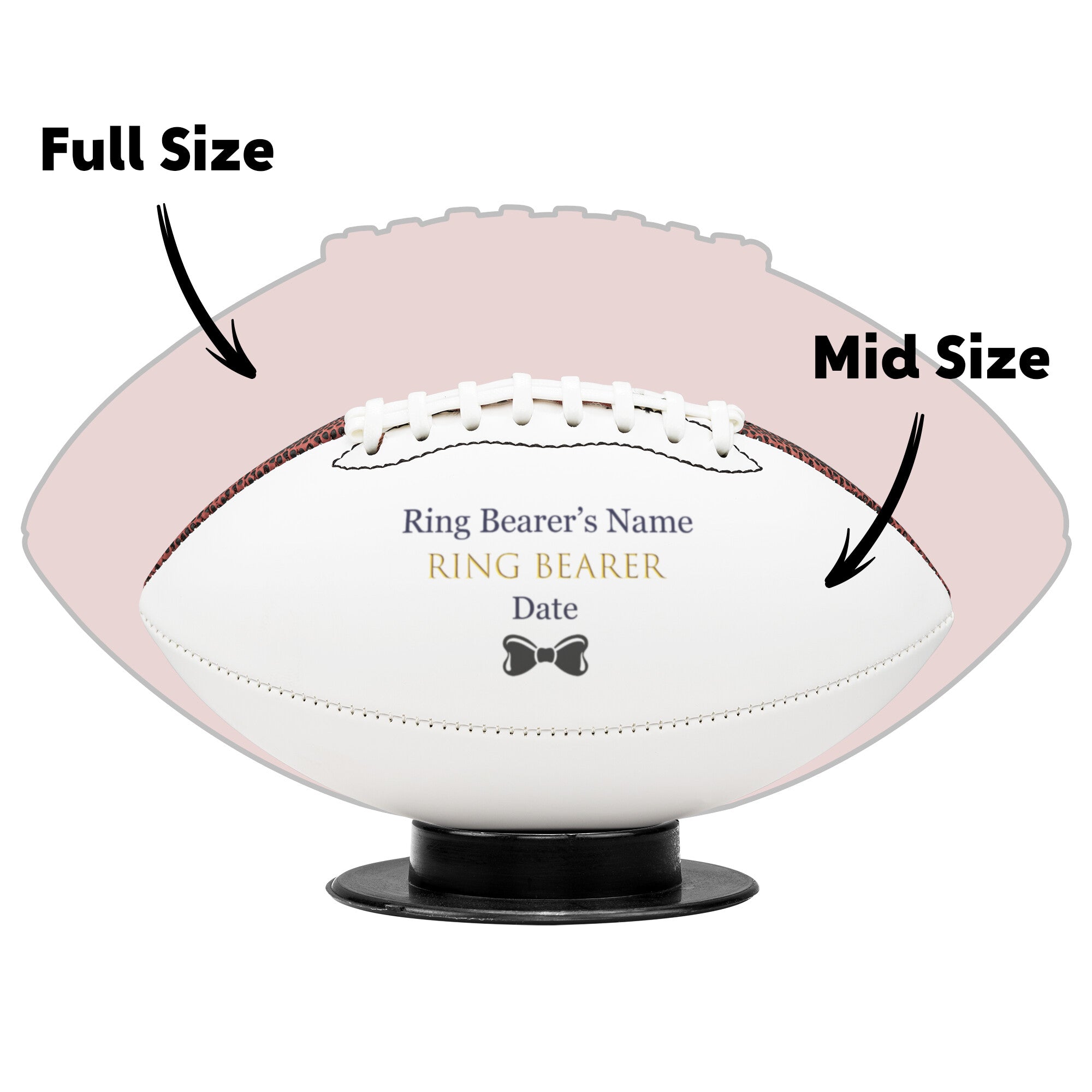 Custom Ring Bearer MidSize Football-Wedding Party Ring Security