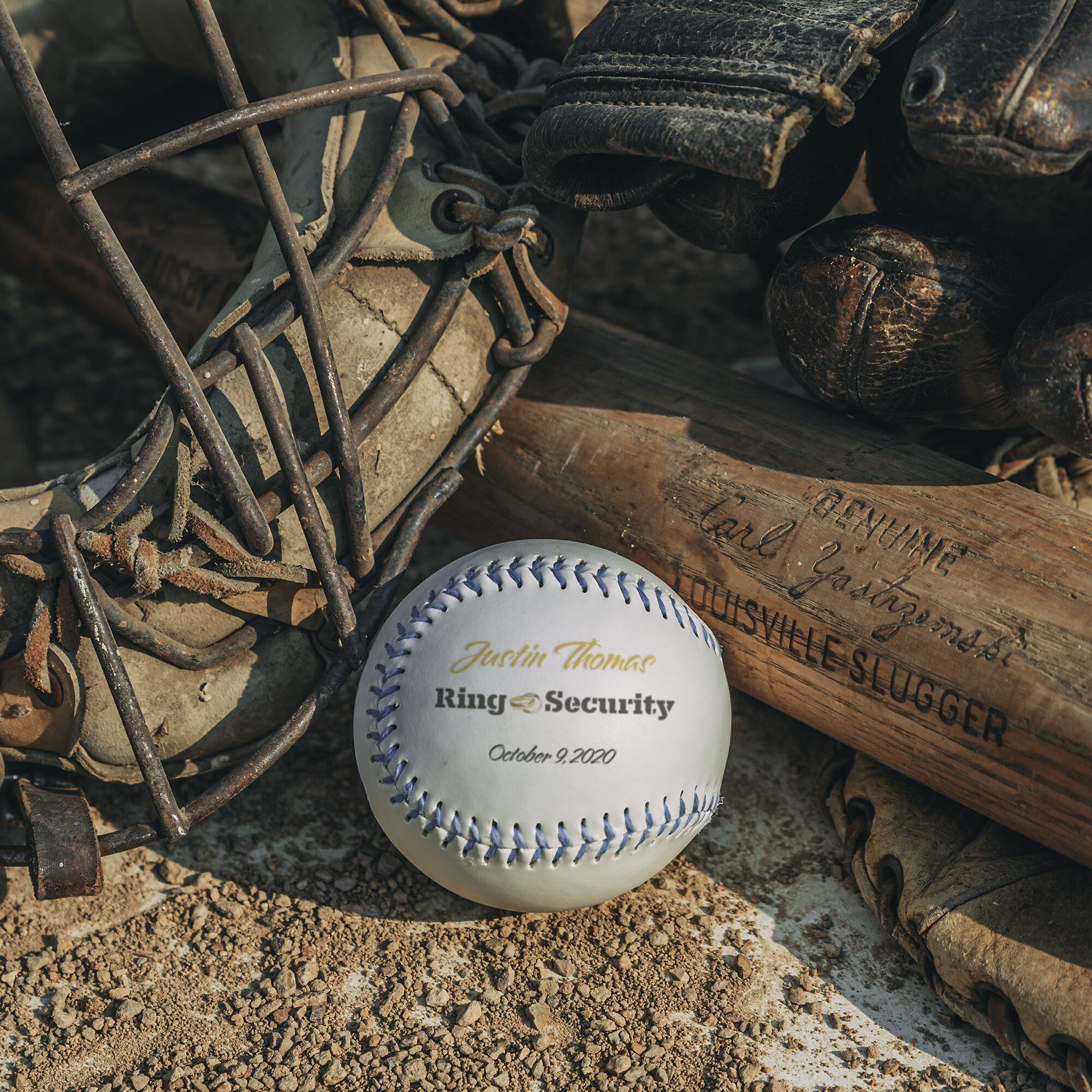 Custom Ring Security Full-Size Baseball-Wedding Party Ring Bearer-Gold Rings