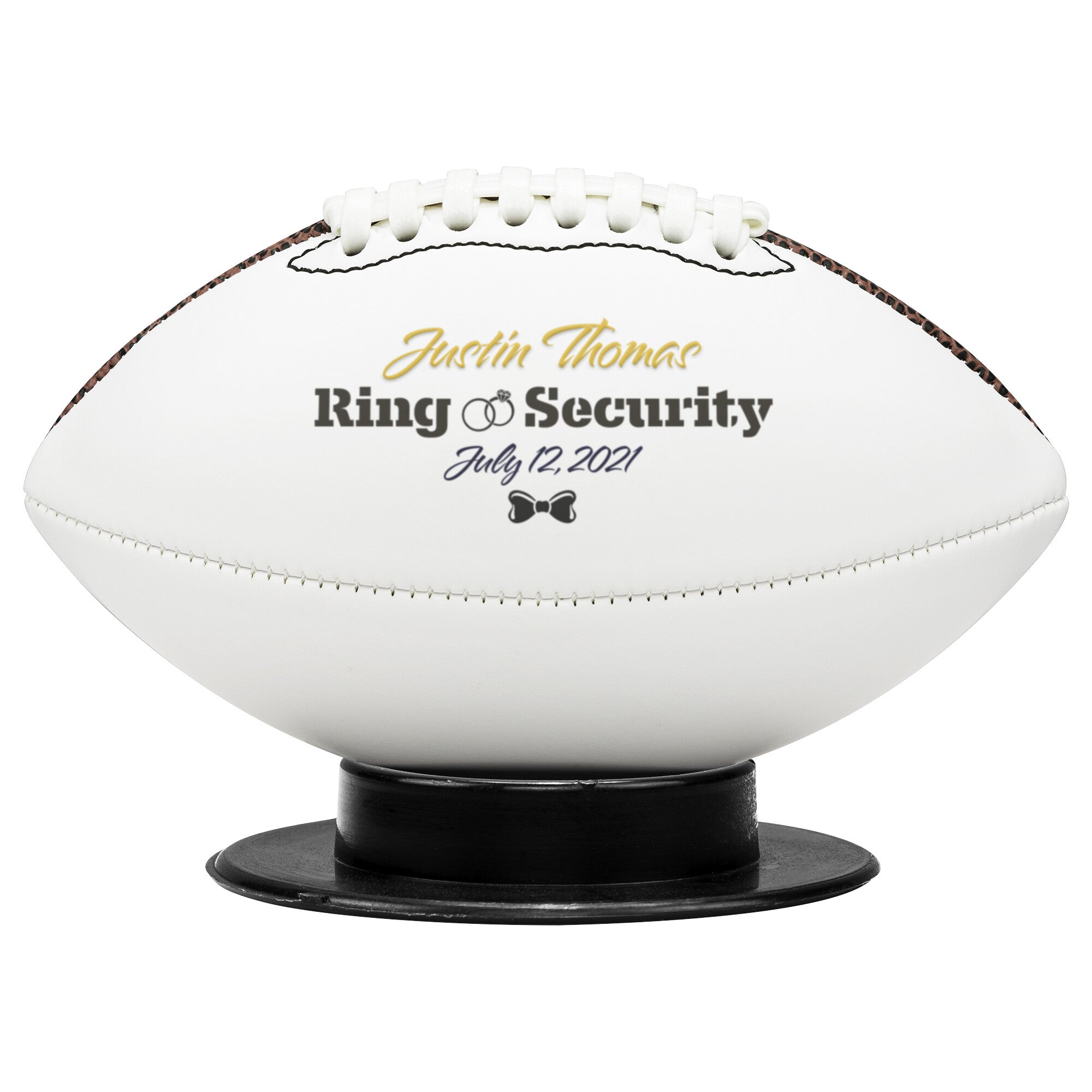 Custom Ring Security Mini-Size Football-Wedding Party Ring Bearer