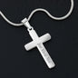 Father's Day Gift From Daughter/Son-Personalized Engraving-Lips of a Child-Wood Look-Christian Cross Necklace