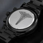 Caduceus Medical Symbol Black Chronograph Watch