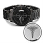 Caduceus Medical Symbol Black Chronograph Watch