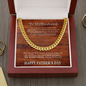 Father's Day Gift from Wife - Cuban Necklace -Wood look