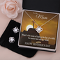 Mother's Day Gift-Lips of a Child Halo Cross-Love Knot Necklace & Earring Set