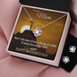 Mother's Day Gift-Lips of a Child Halo Cross-Love Knot Necklace & Earring Set