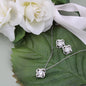 Mother's Day Gift-Lips of a Child Halo Cross-Love Knot Necklace & Earring Set
