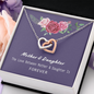 Mother Daughter Necklace Love is Forever -Two Hearts-Purple