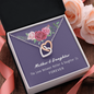 Mother Daughter Necklace Love is Forever -Two Hearts-Purple