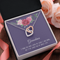 Grandma GrandDaughter Necklace Since I was Born -Two Hearts-Purple