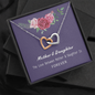 Mother Daughter Necklace Love is Forever -Two Hearts-Purple