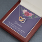 Grandma GrandDaughter Necklace Since I was Born -Two Hearts-Purple
