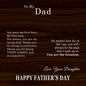 Fathers Day Gift From Daughter - Dark Wood Look- Personalized Engraving