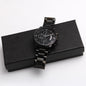 Customized Black Chronograph Watch - Engrave Your Own Words
