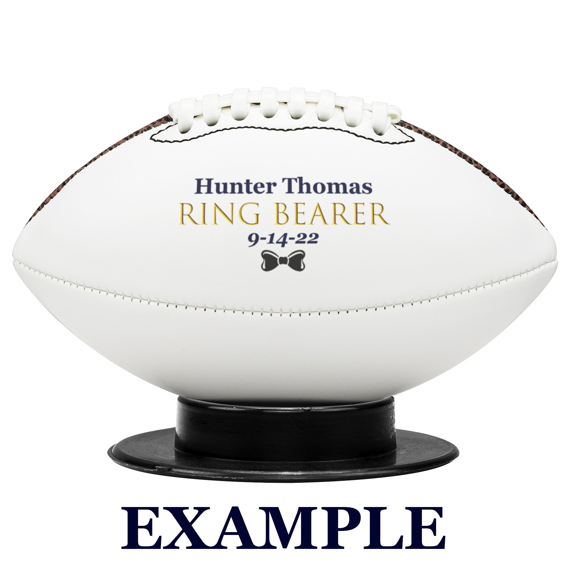 Custom Ring Bearer Mini-Size Football-Wedding Party Ring Security